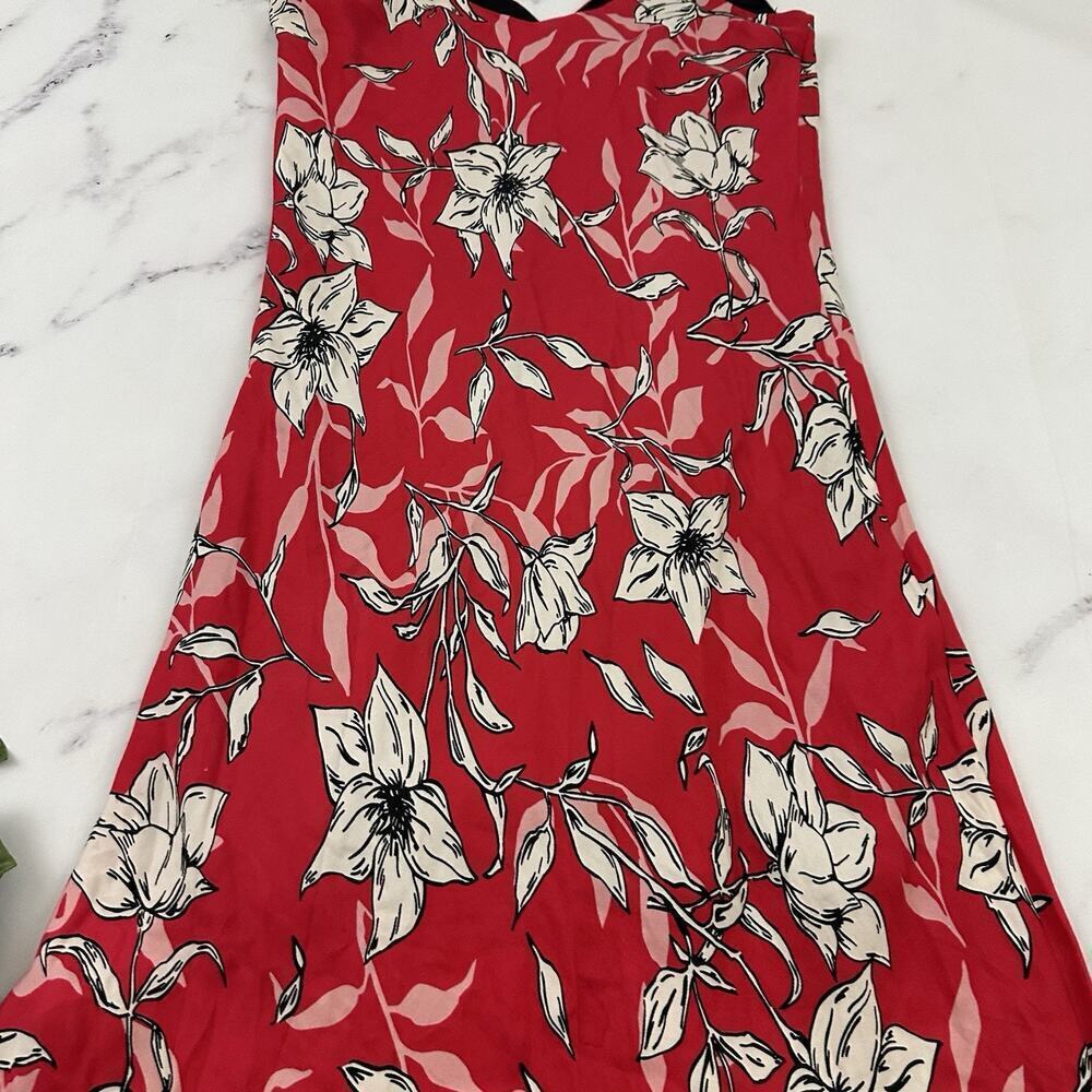 Rag and Bone Womens Mallory Slip Dress Size 4 Red Black Floral Silk Blend - Picture 10 of 11